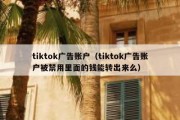 tiktok广告账户（tiktok广告账户被禁用里面的钱能转出来么）