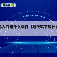 敲代码入门用什么软件（敲代码下载什么软件）
