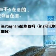 instagram能刷粉吗（ins可以刷粉吗）