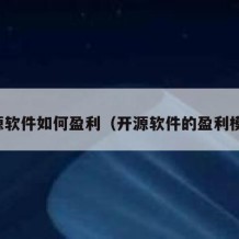 开源软件如何盈利（开源软件的盈利模式）
