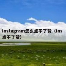 instagram怎么点不了赞（ins 点不了赞）