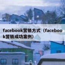 facebook营销方式（facebook营销成功案例）