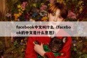 facebook中文叫什么（facebook的中文是什么意思）