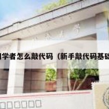 初学者怎么敲代码（新手敲代码基础）