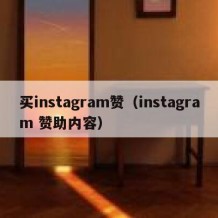 买instagram赞（instagram 赞助内容）