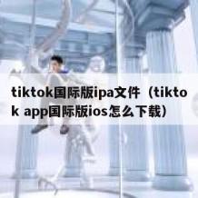 tiktok国际版ipa文件（tiktok app国际版ios怎么下载）