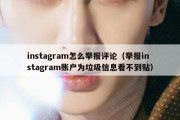 instagram怎么举报评论（举报instagram账户为垃圾信息看不到贴）