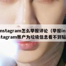 instagram怎么举报评论（举报instagram账户为垃圾信息看不到贴）