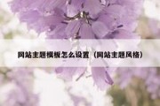 网站主题模板怎么设置（网站主题风格）