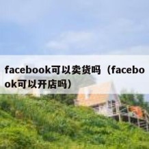 facebook可以卖货吗（facebook可以开店吗）