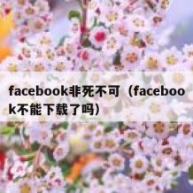 facebook非死不可（facebook不能下载了吗）