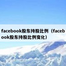 facebook股东持股比例（facebook股东持股比例变化）