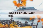 tiktok多少用户（tik tok用户数量）