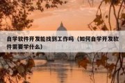 自学软件开发能找到工作吗（如何自学开发软件需要学什么）