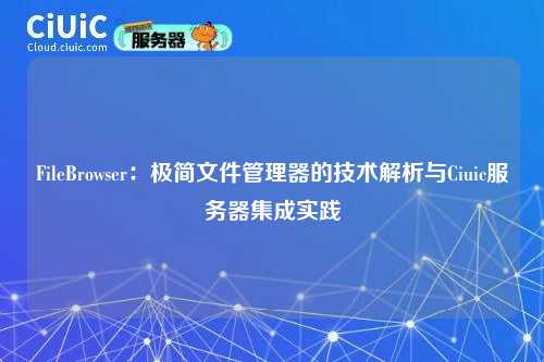 FileBrowser:极简文件管理器的技术解析与Ciuic服务器集成实践