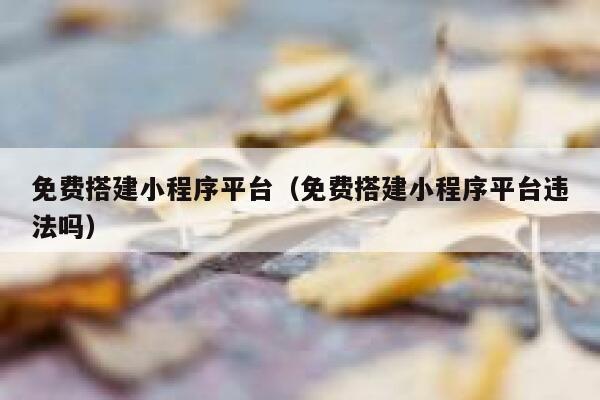 免费搭建小程序平台（免费搭建小程序平台违法吗） 第1张