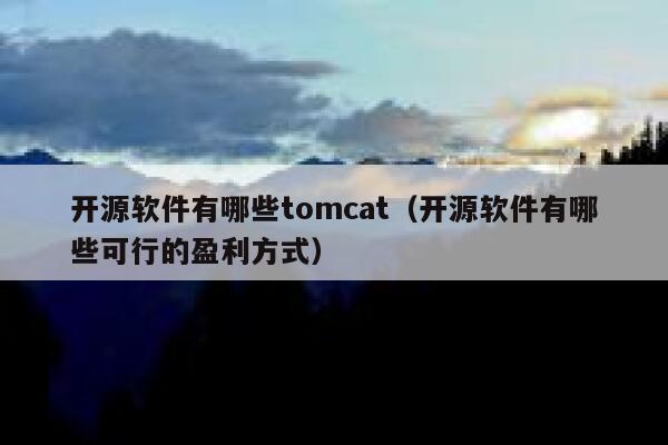 开源软件有哪些tomcat（开源软件有哪些可行的盈利方式） 第1张