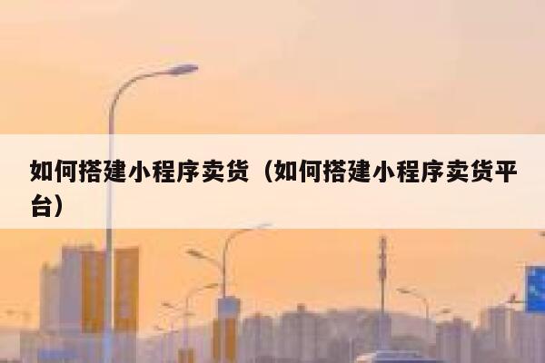 如何搭建小程序卖货（如何搭建小程序卖货平台） 第1张