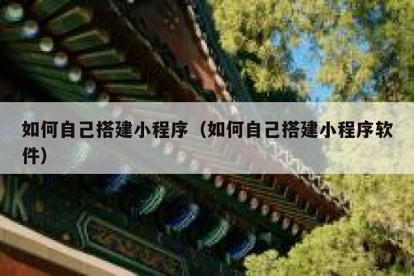 如何自己搭建小程序（如何自己搭建小程序软件） 第1张