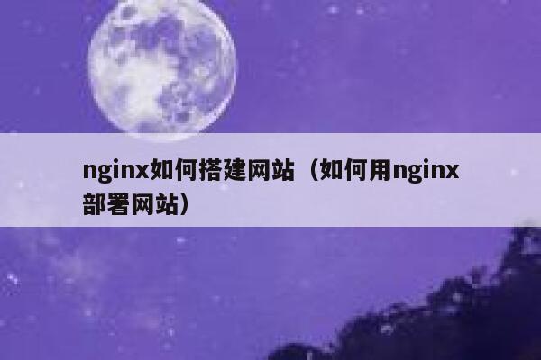 nginx如何搭建网站（如何用nginx部署网站） 第1张