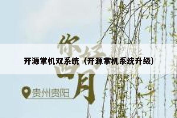 开源掌机双系统（开源掌机系统升级） 第1张