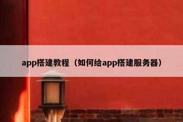 app搭建教程（如何给app搭建服务器） 第1张