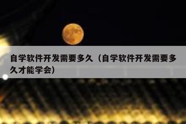 自学软件开发需要多久（自学软件开发需要多久才能学会） 第1张