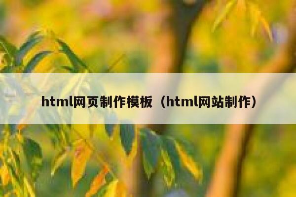 html网页制作模板（html网站制作） 第1张