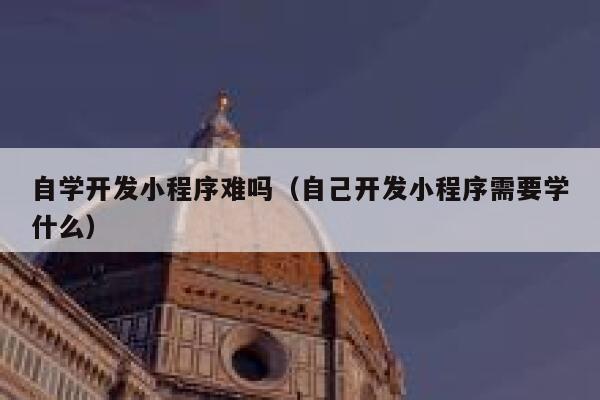 自学开发小程序难吗（自己开发小程序需要学什么） 第1张