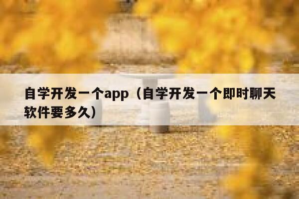 自学开发一个app（自学开发一个即时聊天软件要多久） 第1张