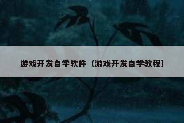 游戏开发自学软件（游戏开发自学教程） 第1张