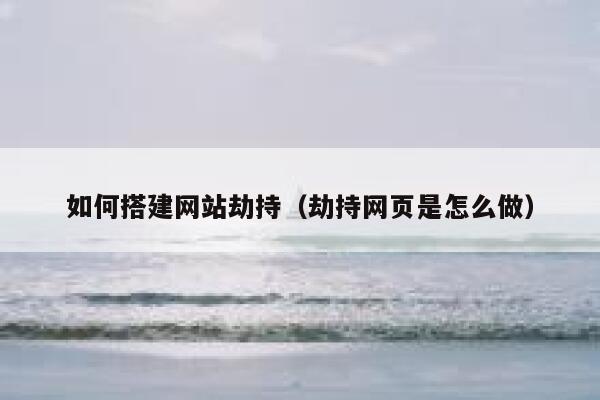 如何搭建网站劫持（劫持网页是怎么做） 第1张