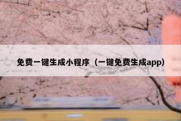 免费一键生成小程序（一键免费生成app） 第1张