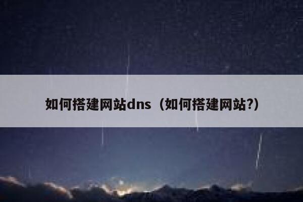 如何搭建网站dns（如何搭建网站?） 第1张