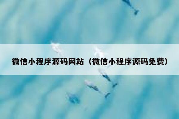 微信小程序源码网站（微信小程序源码免费） 第1张