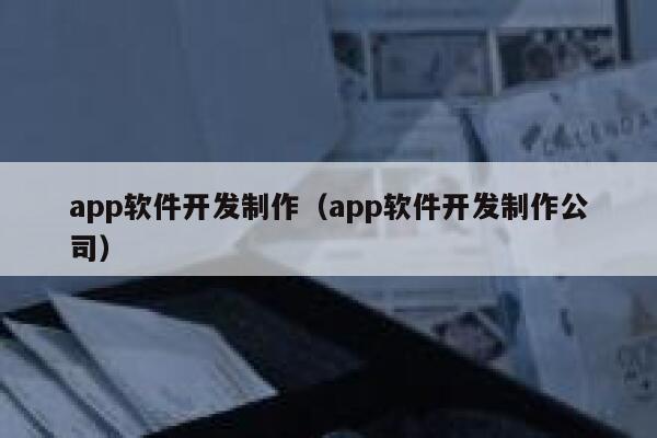 app软件开发制作（app软件开发制作公司） 第1张