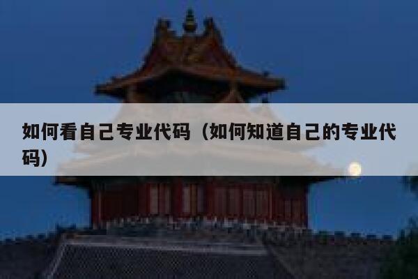 如何看自己专业代码（如何知道自己的专业代码） 第1张