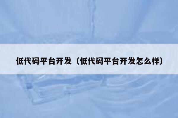 低代码平台开发（低代码平台开发怎么样） 第1张