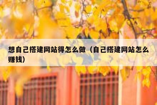 想自己搭建网站得怎么做（自己搭建网站怎么赚钱） 第1张