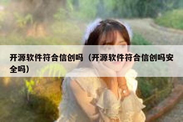 开源软件符合信创吗（开源软件符合信创吗安全吗） 第1张