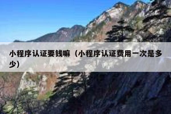 小程序认证要钱嘛（小程序认证费用一次是多少） 第1张