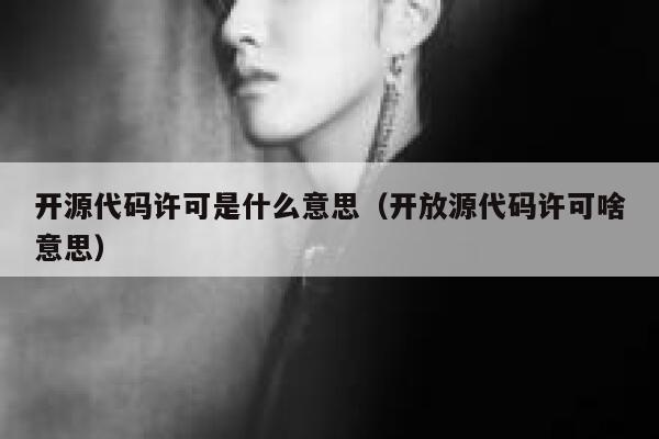 开源代码许可是什么意思（开放源代码许可啥意思） 第1张