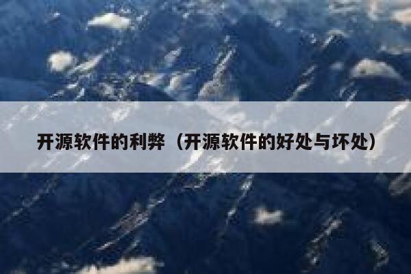 开源软件的利弊（开源软件的好处与坏处） 第1张