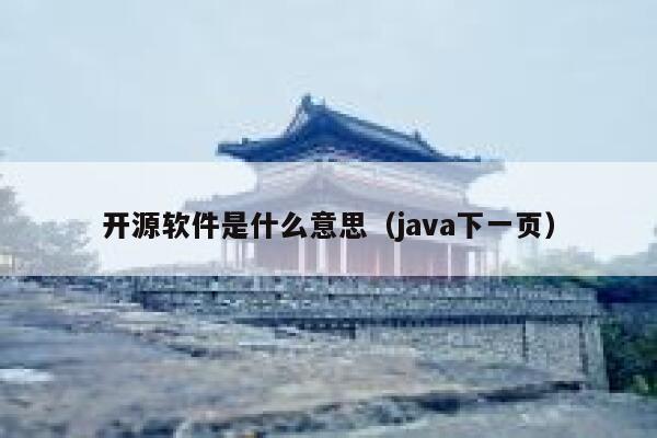 开源软件是什么意思（java下一页） 第1张