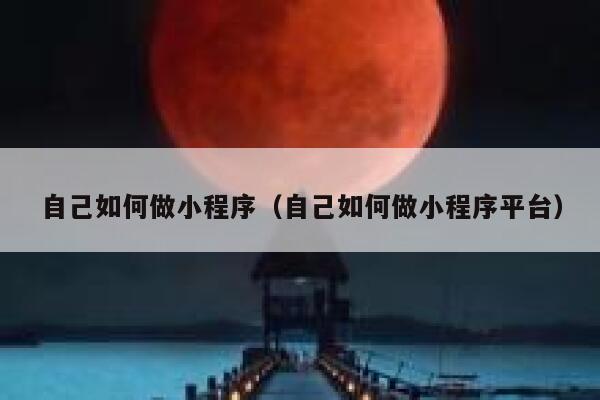 自己如何做小程序（自己如何做小程序平台） 第1张