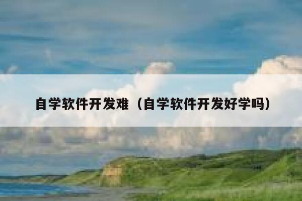 自学软件开发难（自学软件开发好学吗） 第1张