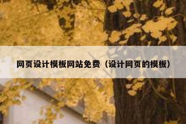 网页设计模板网站免费（设计网页的模板） 第1张