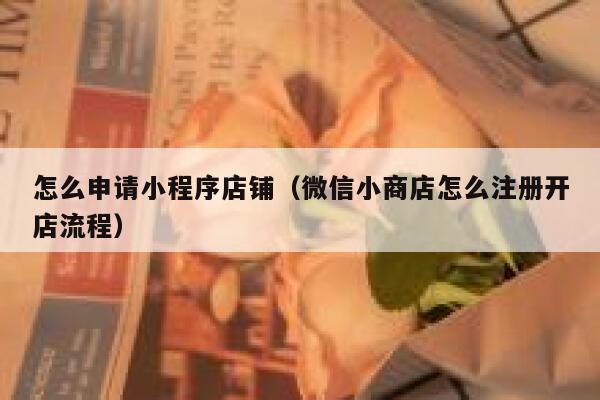 怎么申请小程序店铺（微信小商店怎么注册开店流程） 第1张
