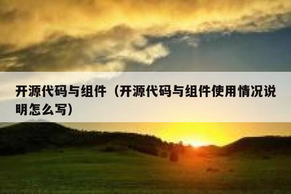 开源代码与组件（开源代码与组件使用情况说明怎么写） 第1张