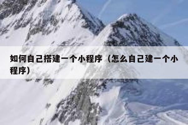 如何自己搭建一个小程序（怎么自己建一个小程序） 第1张
